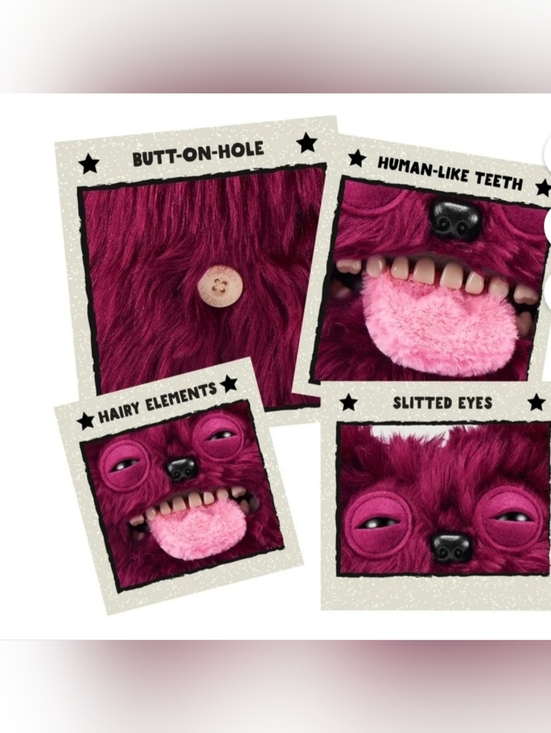 Fuggler Hairy Fuggs Red Plush Monster Toy - Picture 3 of 6